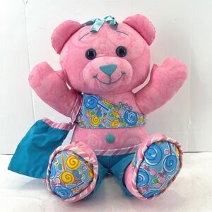 2004 Doodle Bear Pink Blue Jakks Pacific 16" Plush Stuffed Lollipops Summer